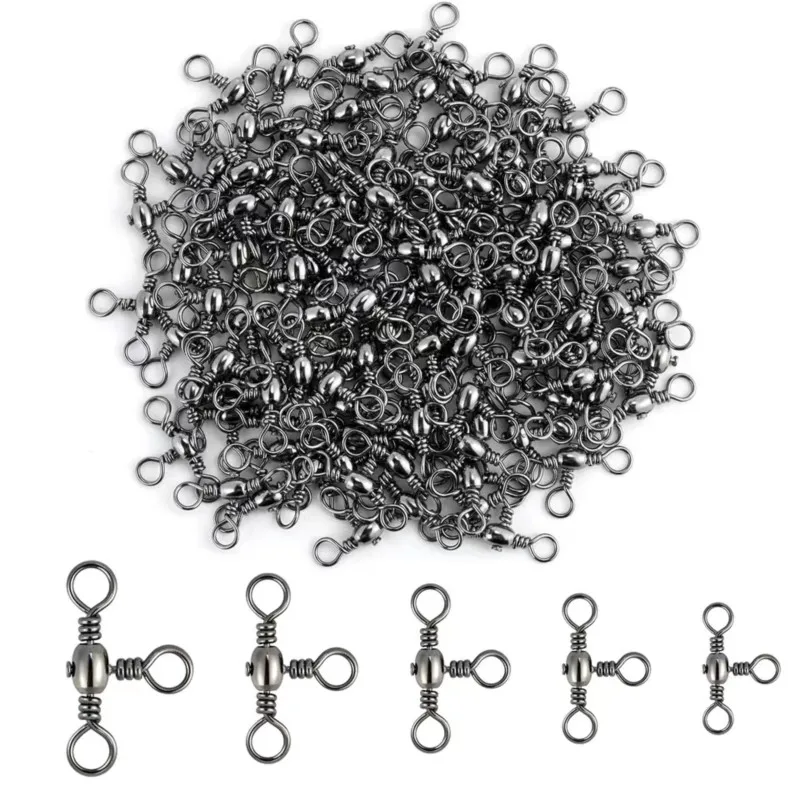 50 connecteurs trois branches nickelés noirs - Émerillons T pêche avec séparateur de ligne accessoires