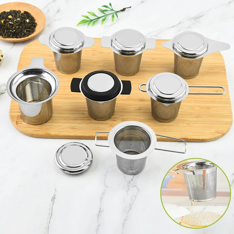 

304 Stainless Steel Tea Infuser Reusable Tea Leak Filter Teapot Strainer Single Ear Shape Coffee Herb Spice Diffuser with Handle