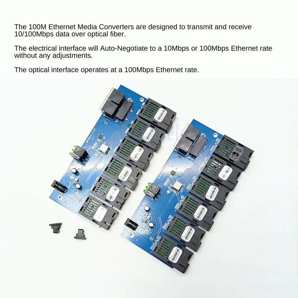 POE Switch 100M Board Fiber Media Converter 2 RJ45 To 6 SC Optic Connector 1310nm/1550Nm 3A+3B Ports 20KM Ethernet