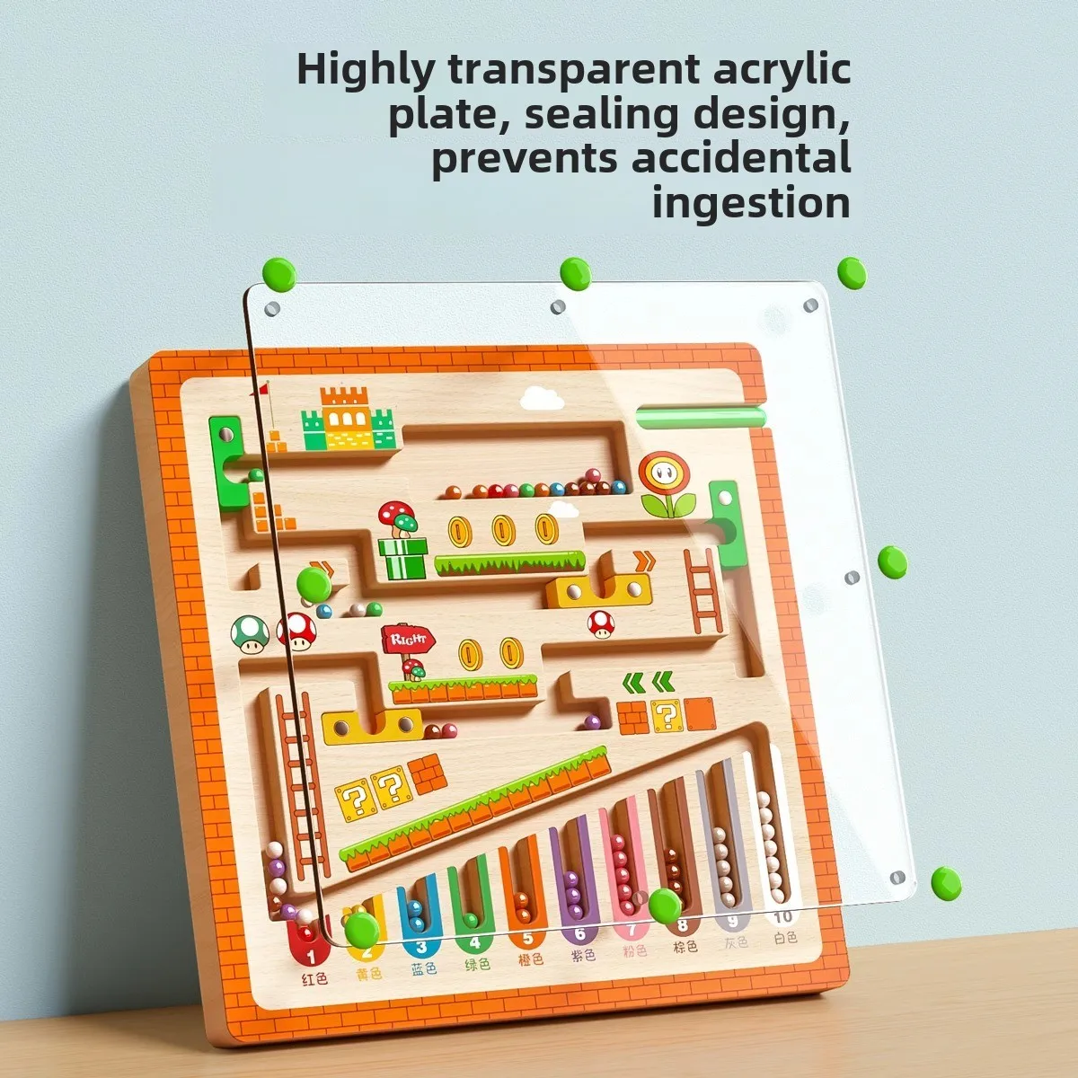 Wooden Magnetic Color and Number Maze Learning Education Toys Color Matching Montessori Toys Wooden Toys for Children Gifts