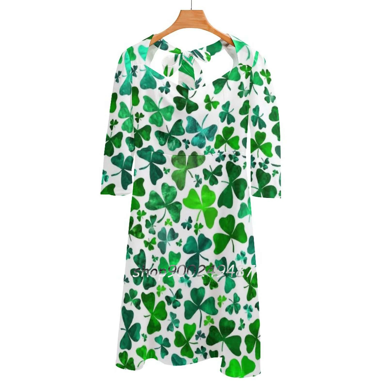 Shamrocks Evening Party Dresses Midi Sexy Dress Female Sweet One Piece Dress Korean Shamrocks Shamrock Irish Ireland Saint Aliexpress
