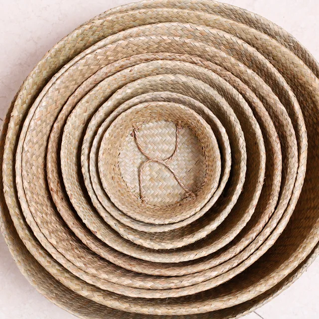 Mir de jardinière en paille tissée pour plantes, pot de fleur intérieur et extérieur, beaucoup de paniers sales, nouveau 6