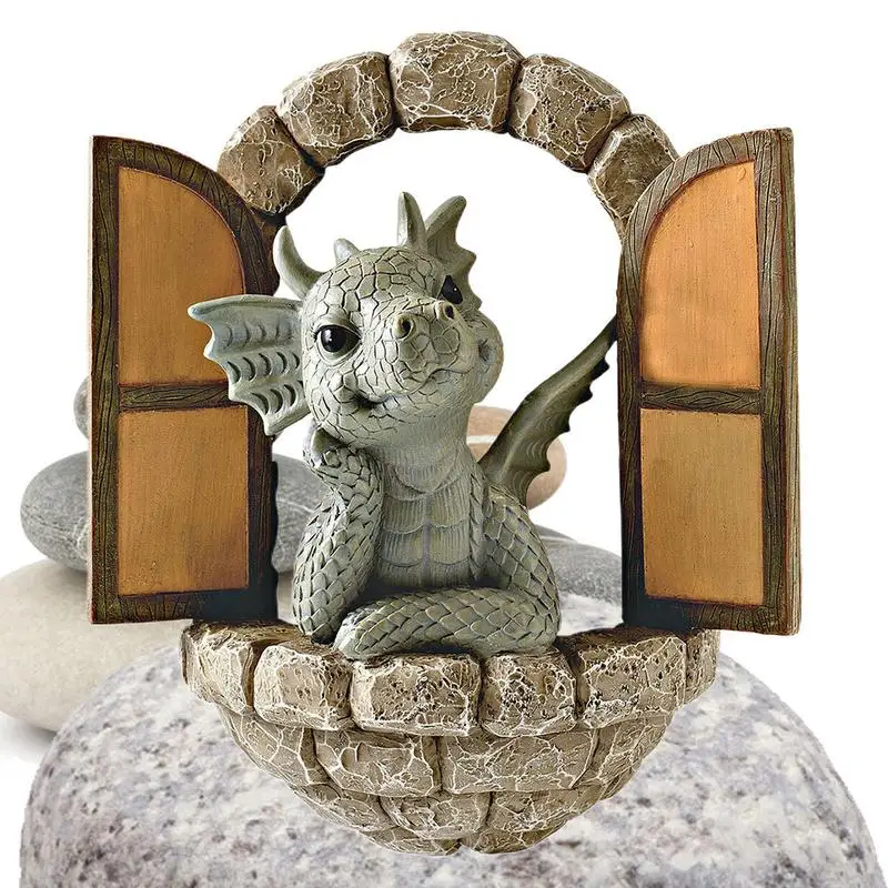 

Маленький дракон, динозавр, медитация, книга для чтения, скульптура, фигурка, сад, домашний декор, орнамент из смолы