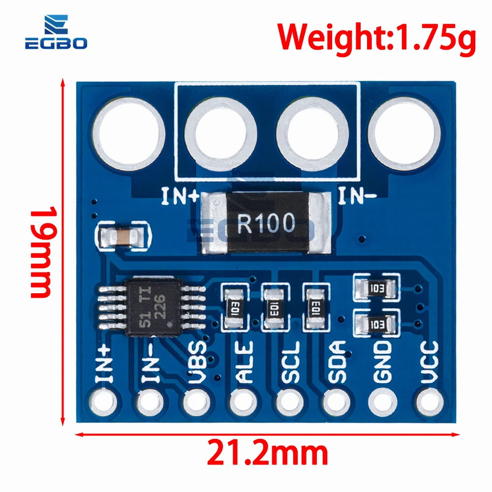 Bi-Directional Current and Power Monitoring Sensor Module with IIC I2C Interface