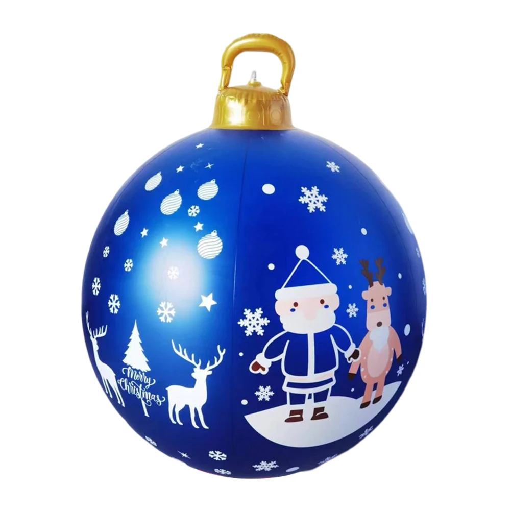 thumbnail image 1 of Bola inflable navideña de 60 cm, bola decorativa navideña para exteriores, bolas decorativas navideñas impermeables, bolas grandes para decorar árboles, 1 of 5