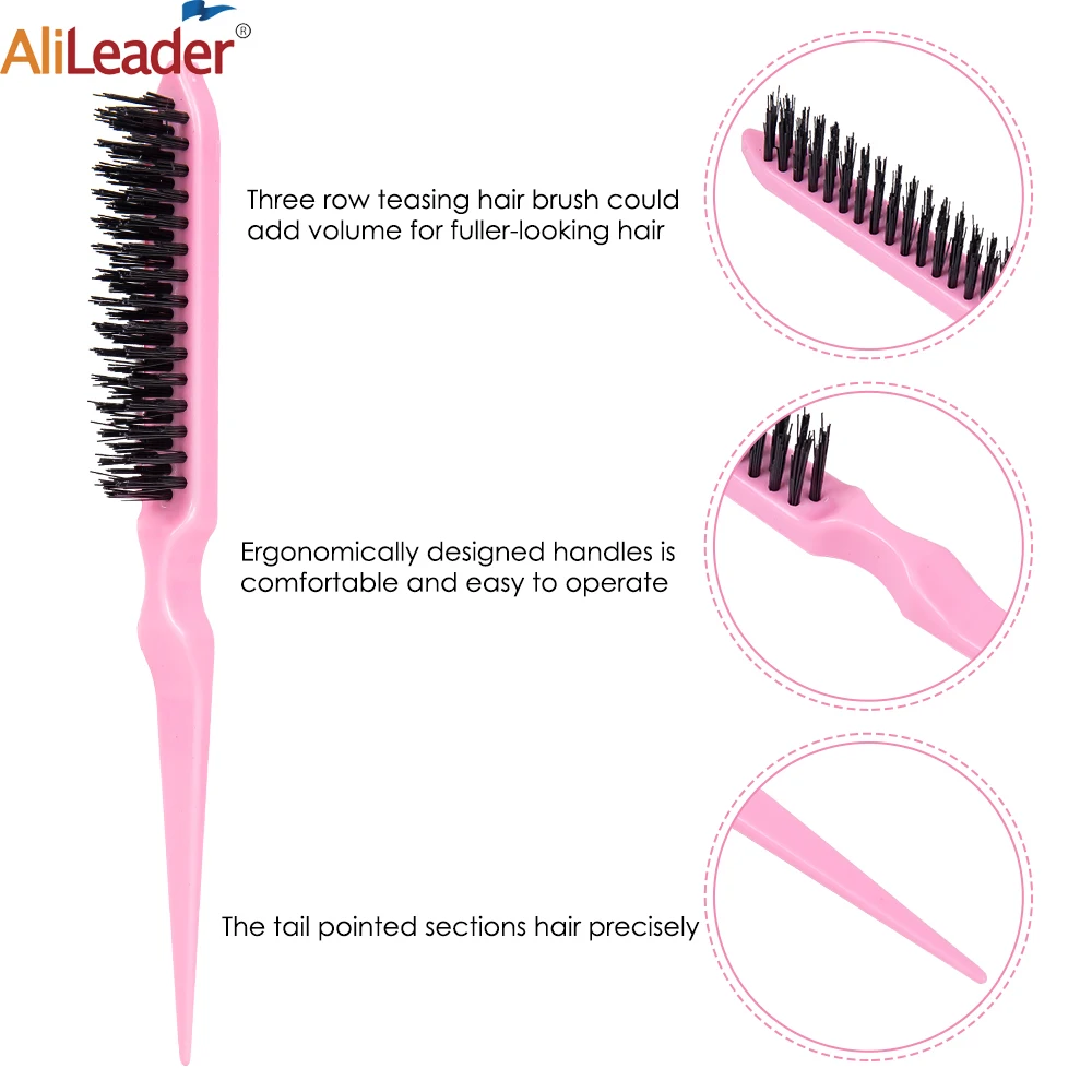 Women 1 Pcs Hair Brush High Quality Nylon Brush For Hair Slick Ponytail Fluffy Rat Tail Comb Travel Hair Comb Barber Accessories 6