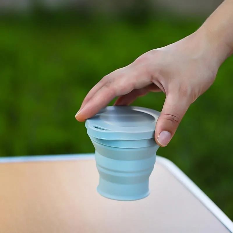 Folding Retractable Silicone Teacup 180ml for Tea Drinking