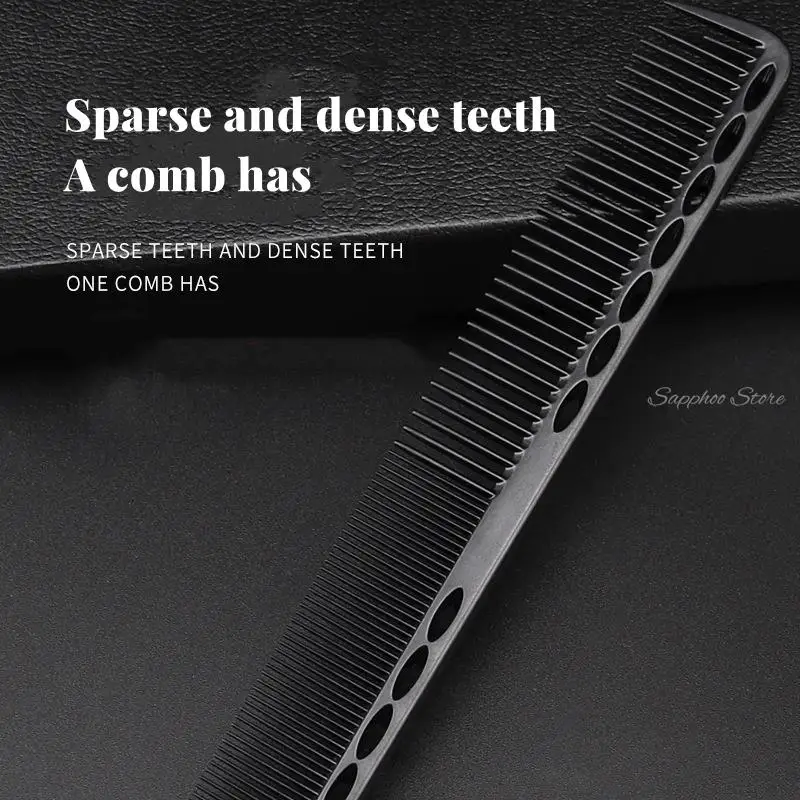 Professional Hairdresser Hair Cutting Comb Black Carbon Double-sided Heat