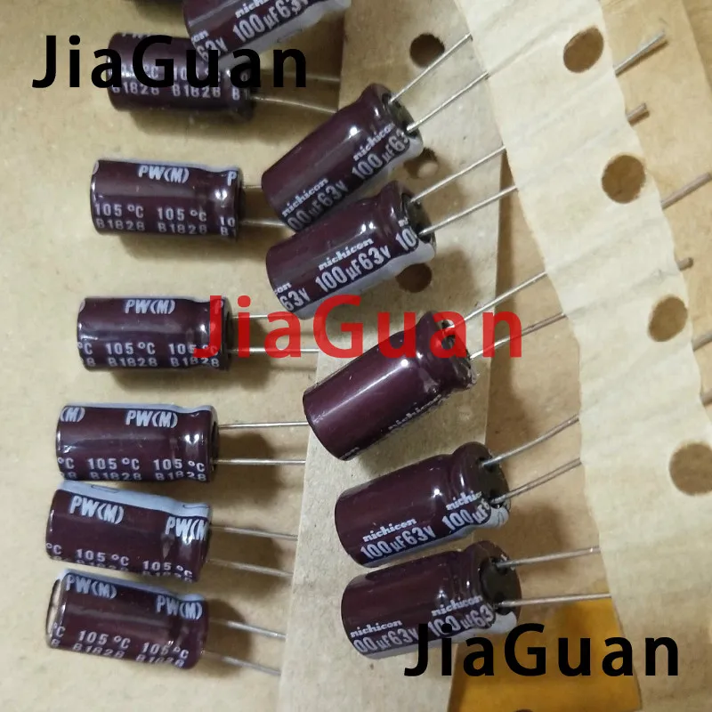 

50PCS NEW NICHICON PW 63V100UF 8X15MM electrolytic capacitor 63V 100UF High frequency long life pw 100uF/63V