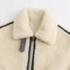 2024 RARF Autumn New Women's European and American Style Artificial Fur Effect Motorcycle Jacket Coat with Fur Integration 3
