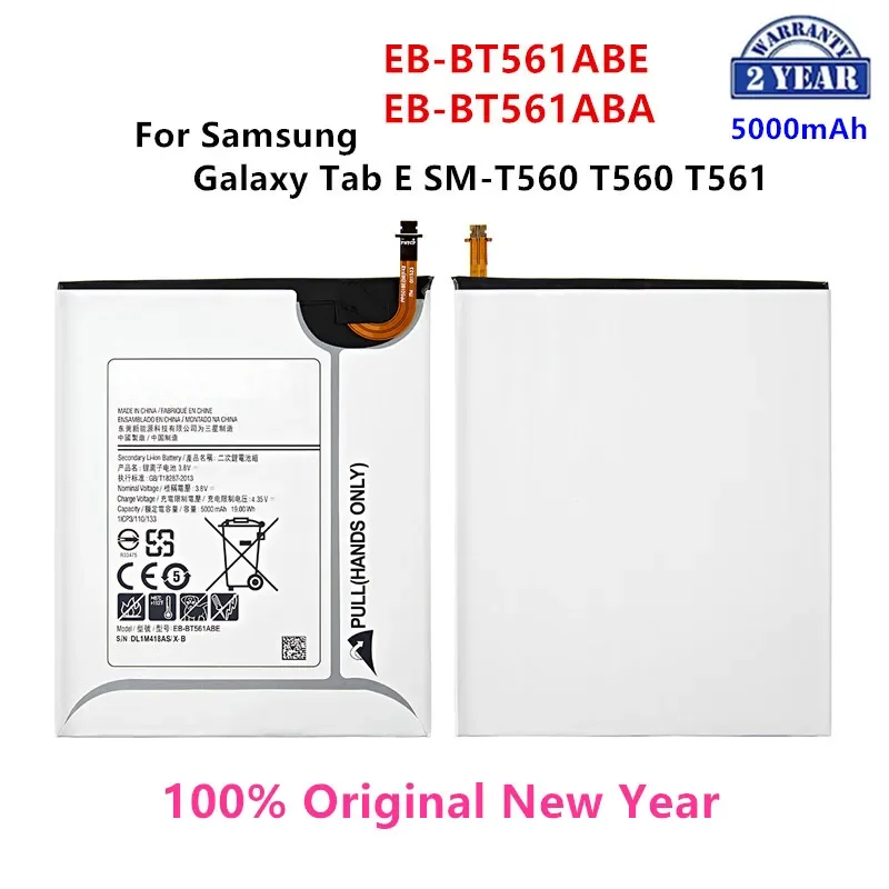 

Оригинальный аккумулятор SAMSUNG Tablet EB-BT561ABE, EB-BT561ABA, 5000 мА · ч, для Samsung Galaxy Tab E, T560, T561, SM-T560