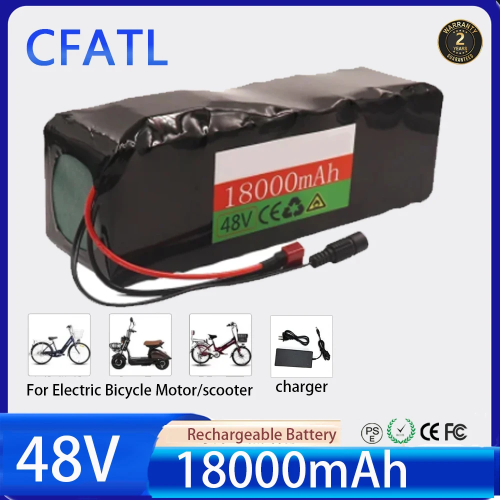 

Electric Bicycle 48V18000mAh Lithium Battery Packs 13S3P for Batteries 54.6V Scooter E-bike Rechargerable Battery with Charger