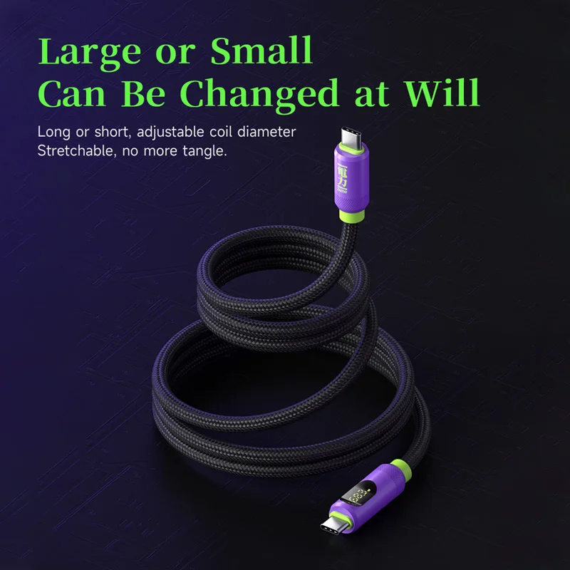 Hagibis Magnetic USB C to USB C Cable With LED Display USB C Charger Cable Type-c PD 240W Fast Charging Cord For iPhone 15/16/17