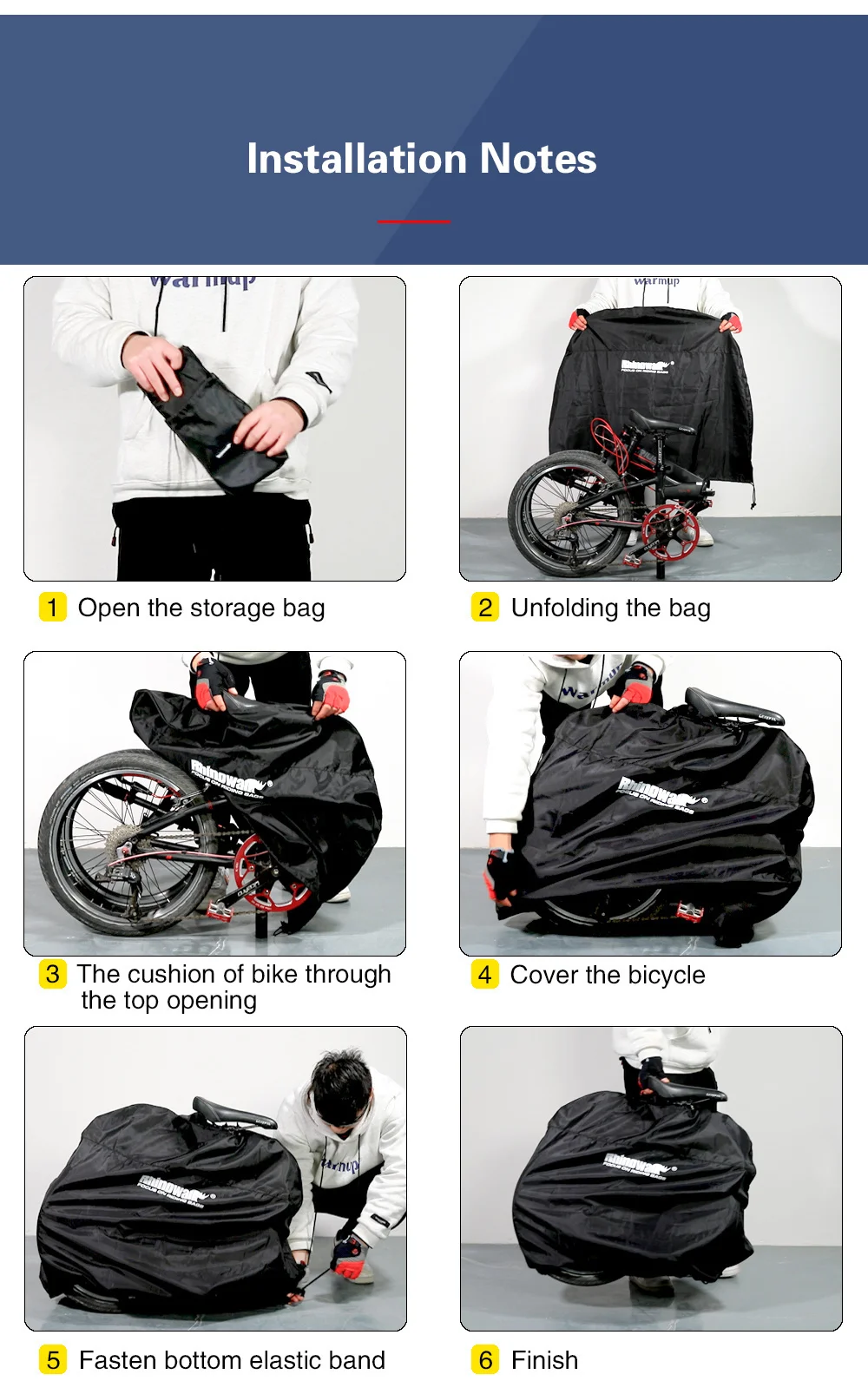 Rhinowalk 14' 16' 22' Folding Bicycle Storage Bag 210D Waterproof Dust Cover Lightweight Portable Bike Loading Bag RF162 (10)