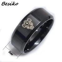 Besiko 8mm Anime Black Clover Rings Stainless Steel For Women Men Anime Fans Ring Jewelry Dropshipping 2
