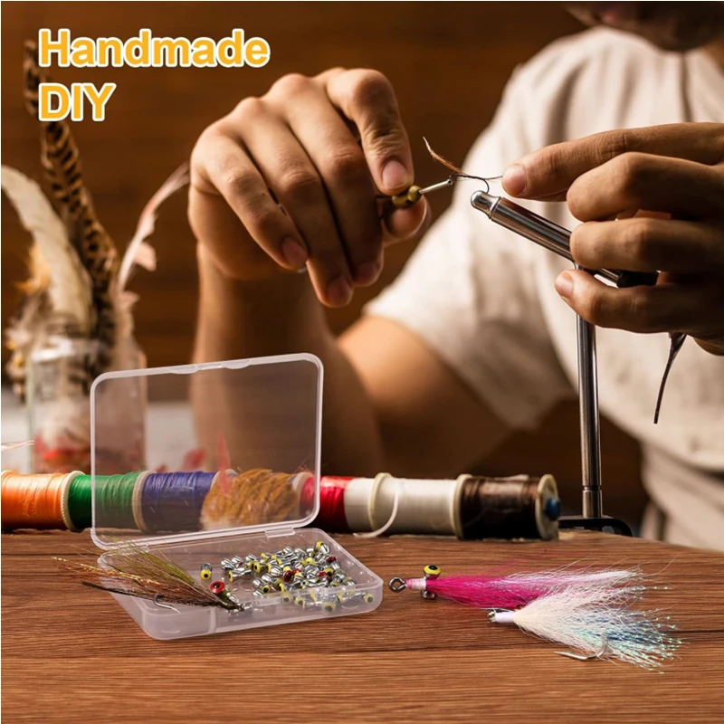 Fishing Fly Dumbbell Eyes Fly Tying Materials Alloy Fly Tying Dumbbell Eyes Fly Tying Barbell Eyes Materials Fishing Lure Tools 3