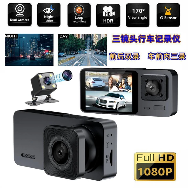 Cámara de salpicadero HD 1080P para coche, grabadora DVR para coche, cámara  de visión trasera automática, grabadora de espejo - AliExpress