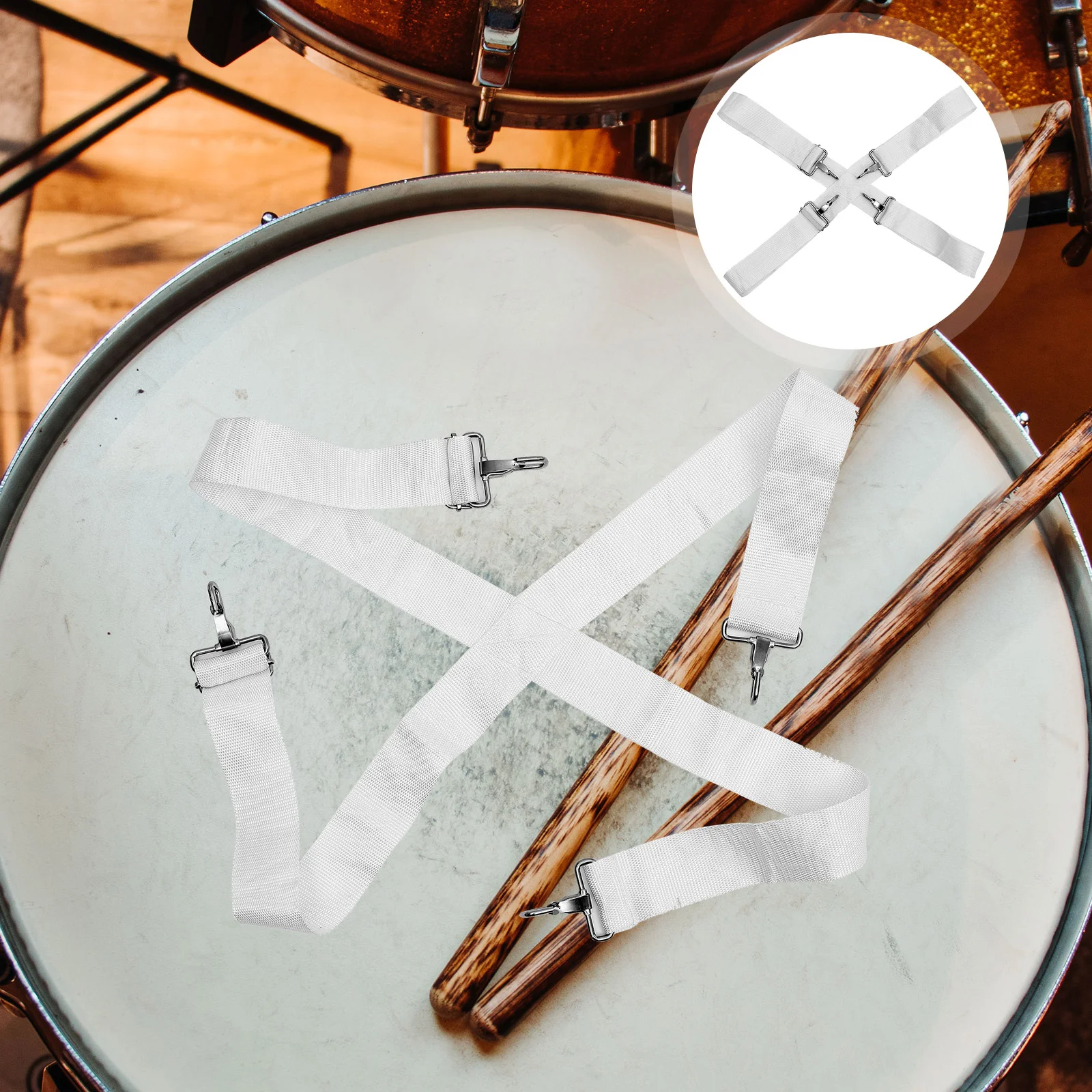 Adjustable Drum Strap White Hooks Army Shoulder Musical Instruments Accessory Snare