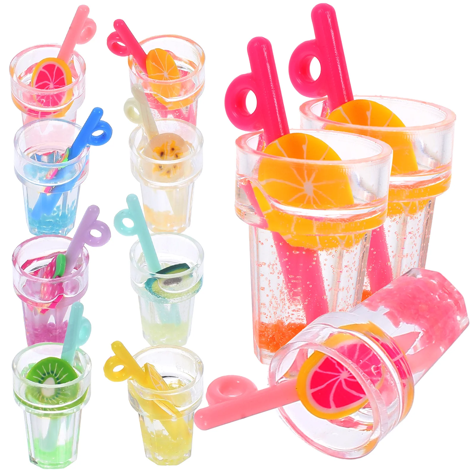 

30Pcs Adorable Fruit Drink Cup Charms Cute Drink Cup Phone Case Embellishments