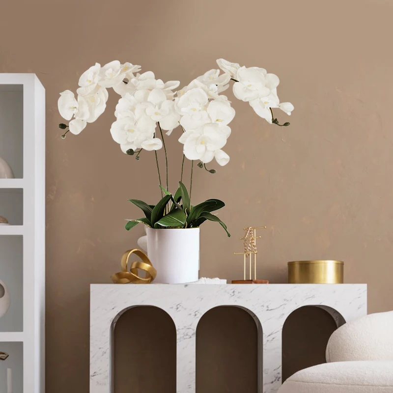 8 Köpfe künstliche Schmetterling Orchidee Blume für Haus zimmer Garten Dekoration DIY Hochzeits strauß echte Berührung Seide Phalaenopsis Pflanze – Detail 3