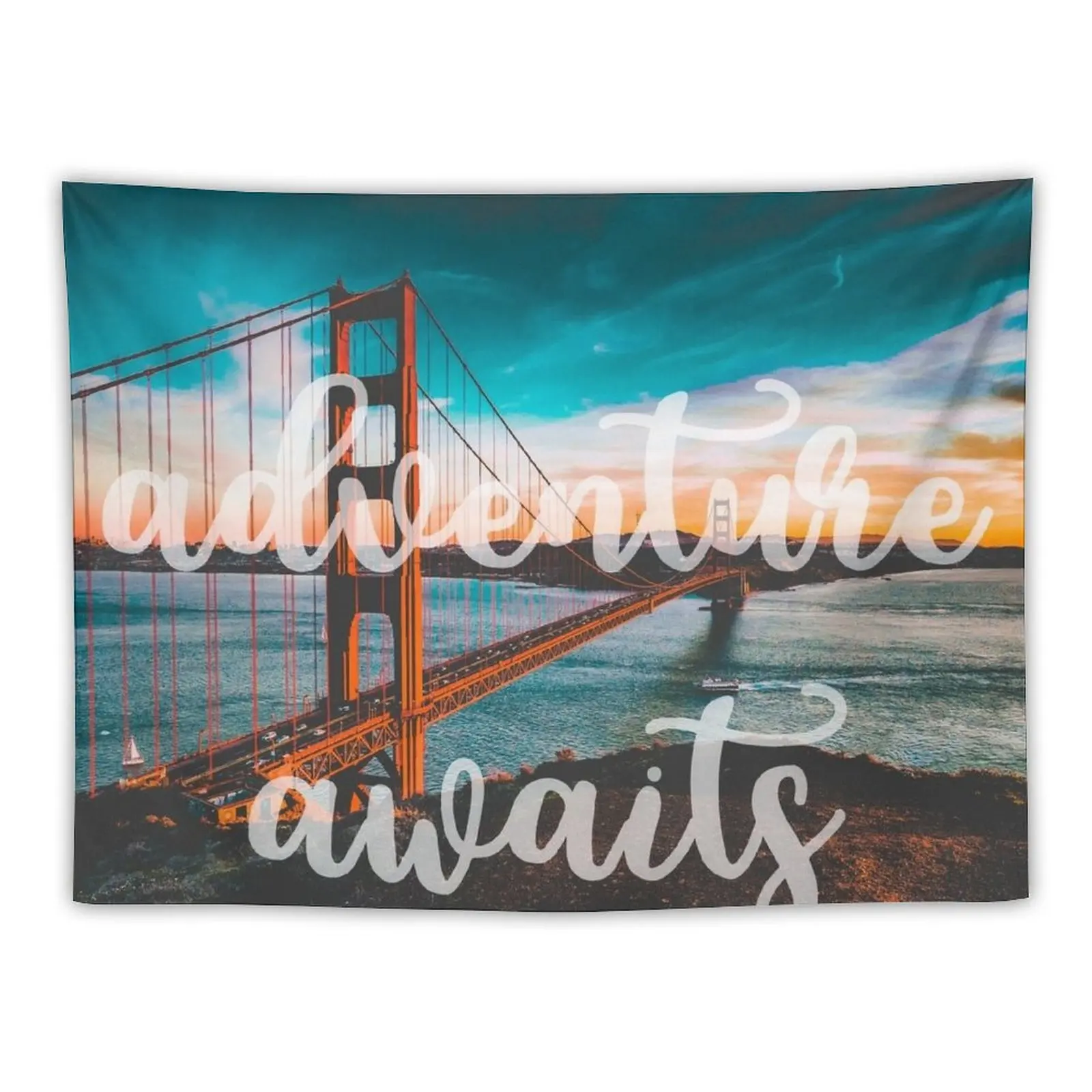 

ADVENTURE AWAITS - wall Tapestry Home Decor Tapestrys