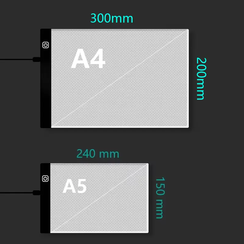 A4/A5 LED copying board 3-level dimming copy table drawing puzzle toy dimmable children's Painting board