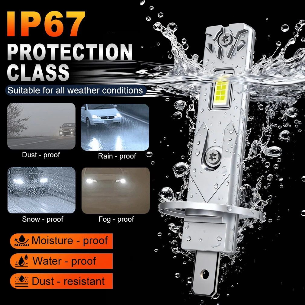 XSTORM H1 LED 라이트 70W 15000LM H3 LED 헤드라이트 캔버스 자동차 안개등 3570 CSP 칩 터보 헤드라이트 12V 6000K 플러그 앤 플레이
