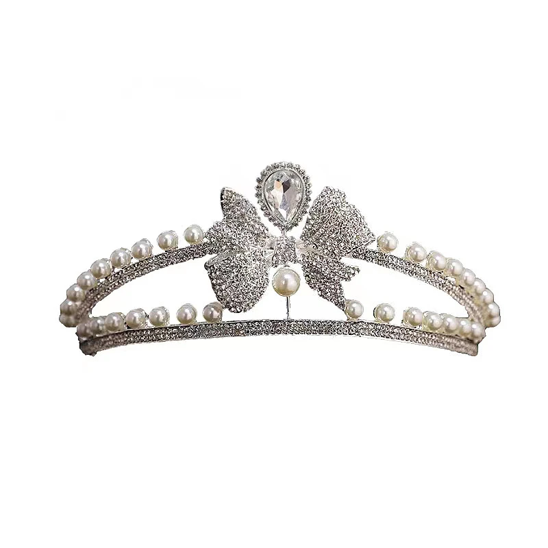 Hair Crown Alloy Rhinestone Pearl Crown Headdress Bridal Birthday wedding accessories tiara H823