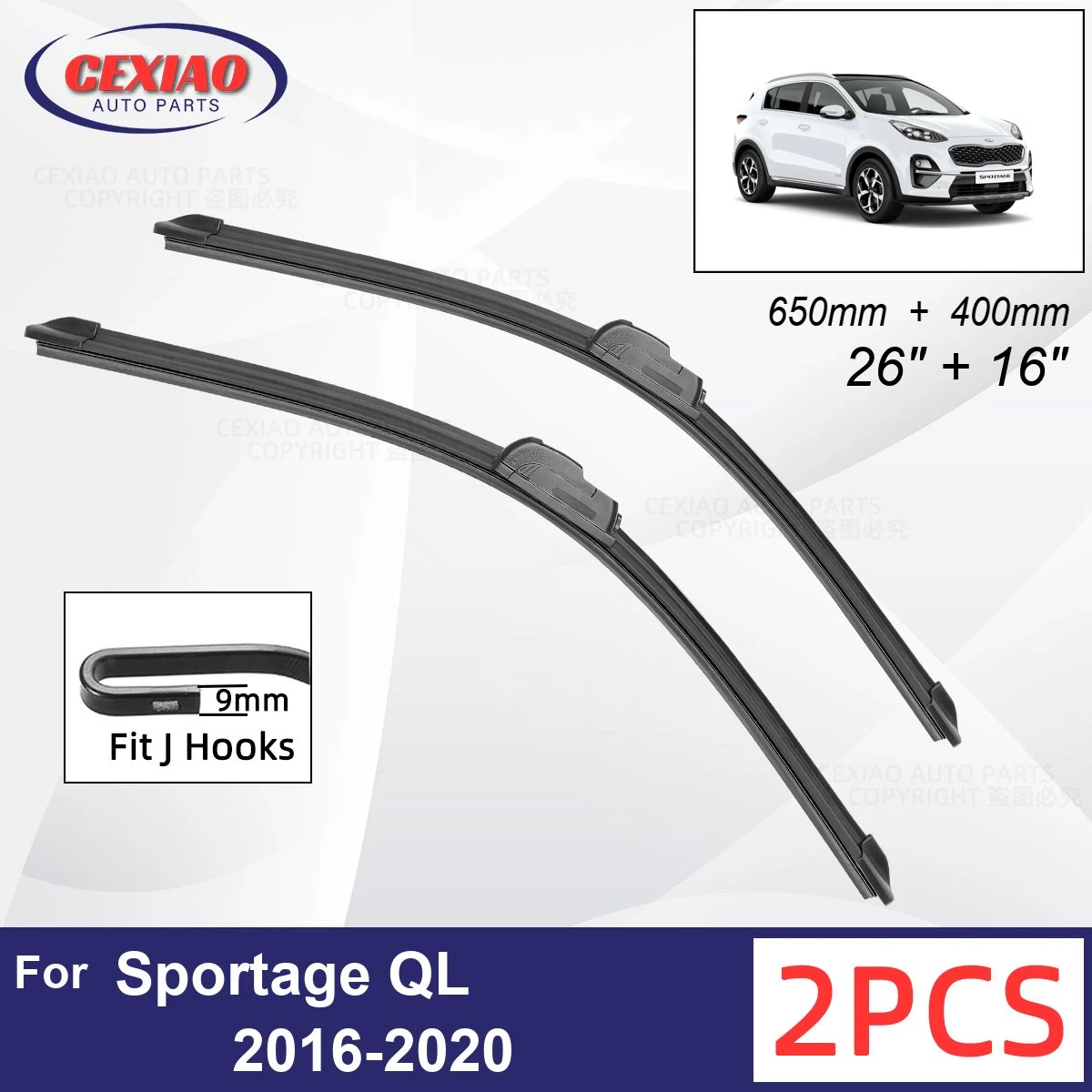 Car Wiper For KIA Sportage QL 2016 2020 Front Wiper Blades Soft Rubber