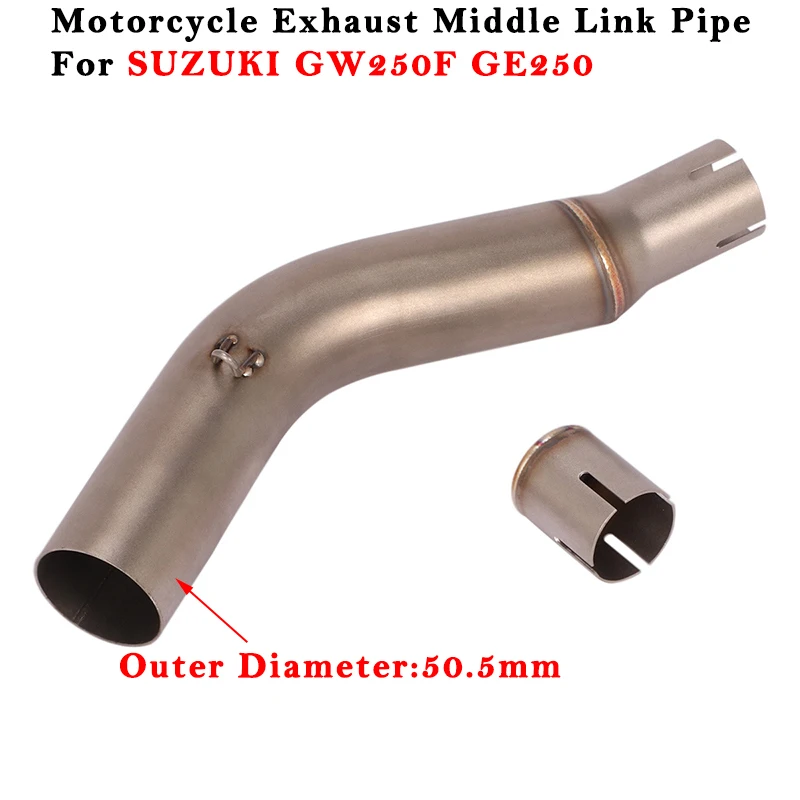 

Motorcycle Exhaust Escape Modified Muffler Right Side Stainless Steel Middle Link Pipe Slip On For SUZUKI GW250 GE250 GW 250