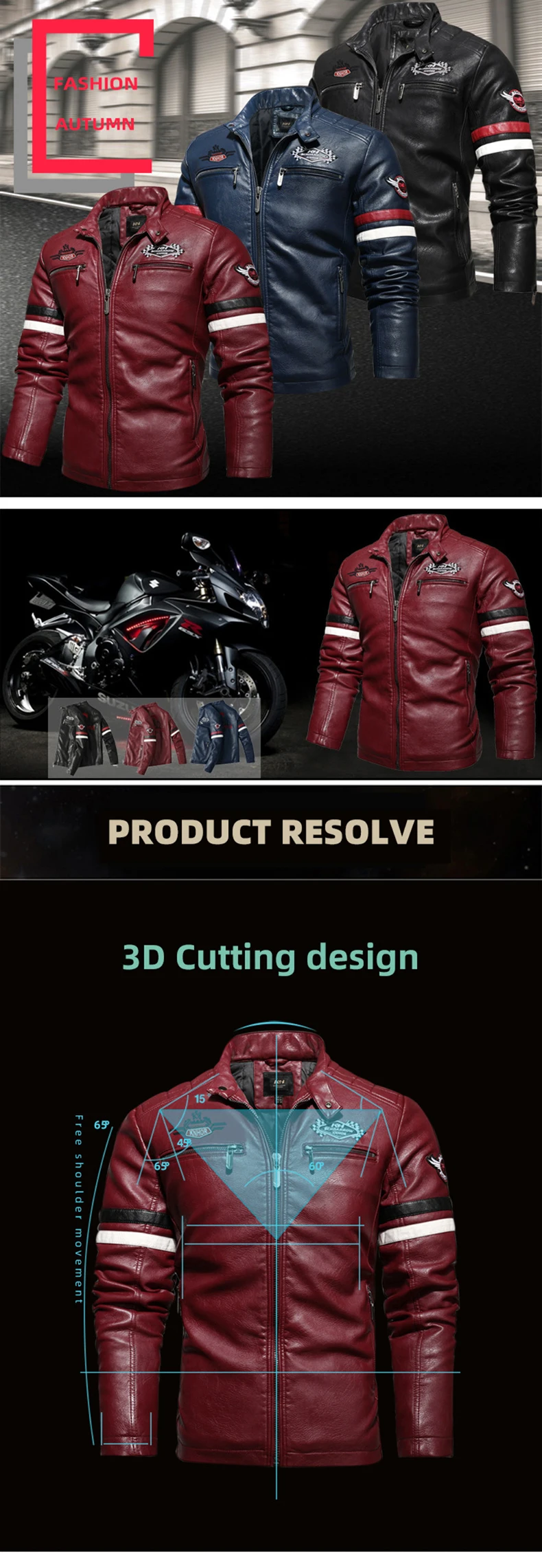 jaquetas de couro dos homens primavera outono motocicleta jaqueta de couro casaco moda bordados de couro do plutônio casaco masculino