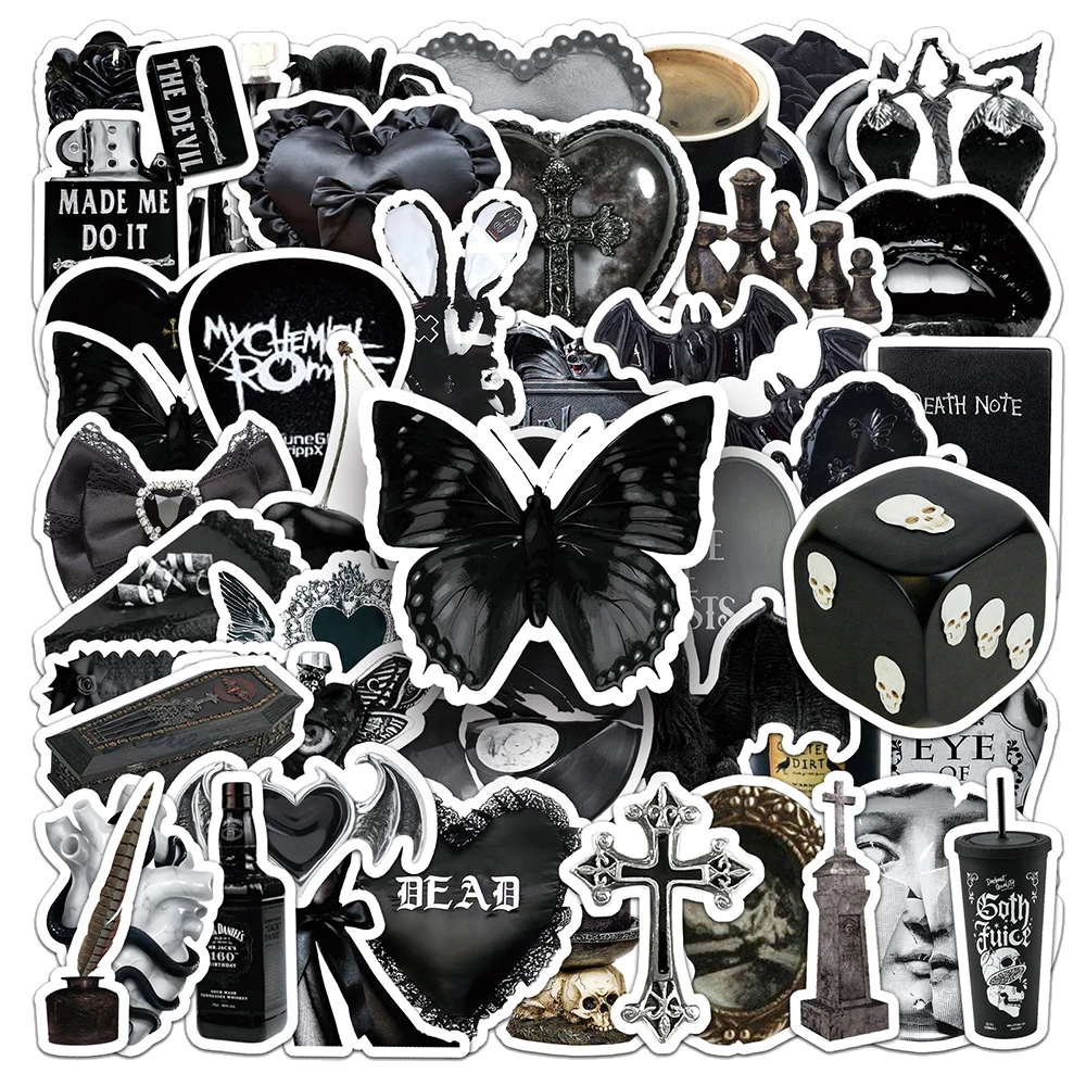 Terror Machine 10/30/50PCS Cool Dark Gothic Terror Skull Stickers Waterproof Decals ...