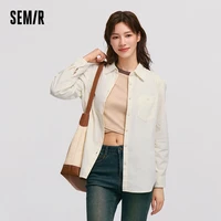 SEMIR-Chemise Mi-Longue en Pur Coton pour Femme, Haut à Manches sulfen Velours Côtelé, Nouvelle Collection Hiver 2024 3