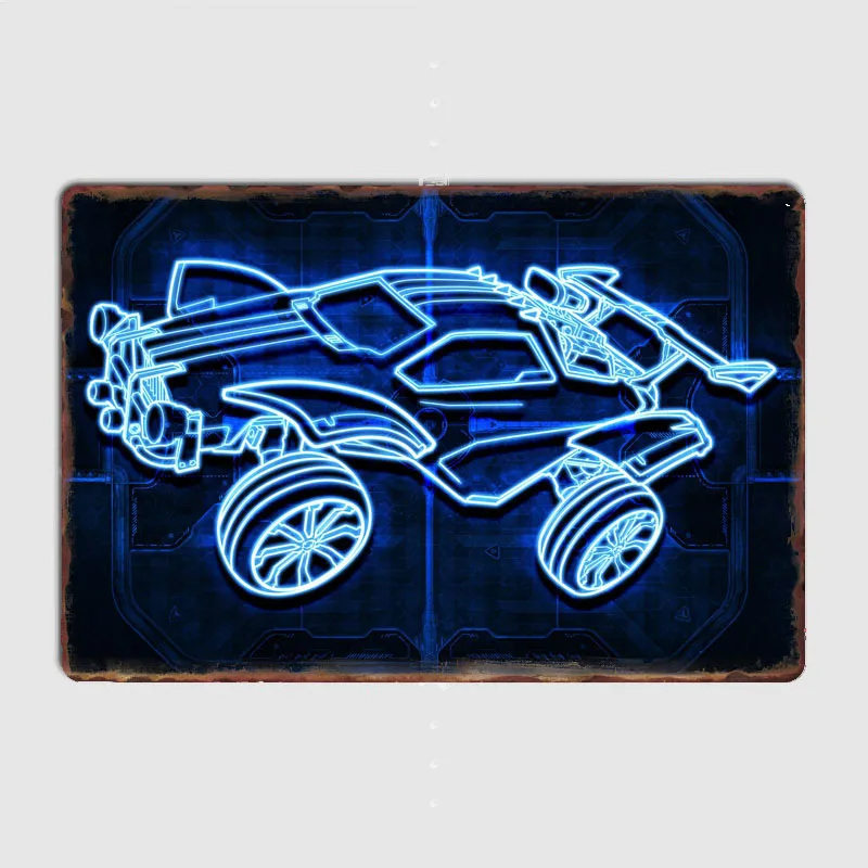 Неоновая вывеска Rocket Octane, металлическая вывеска, постер, настенное украшение для гаража, гостиной, жестяное винтажное украшение для дома