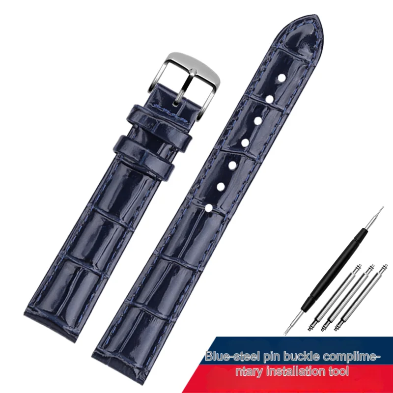 Wine Red Glossy Leather Watch Strap - 18mm Universal Women's Accessory
