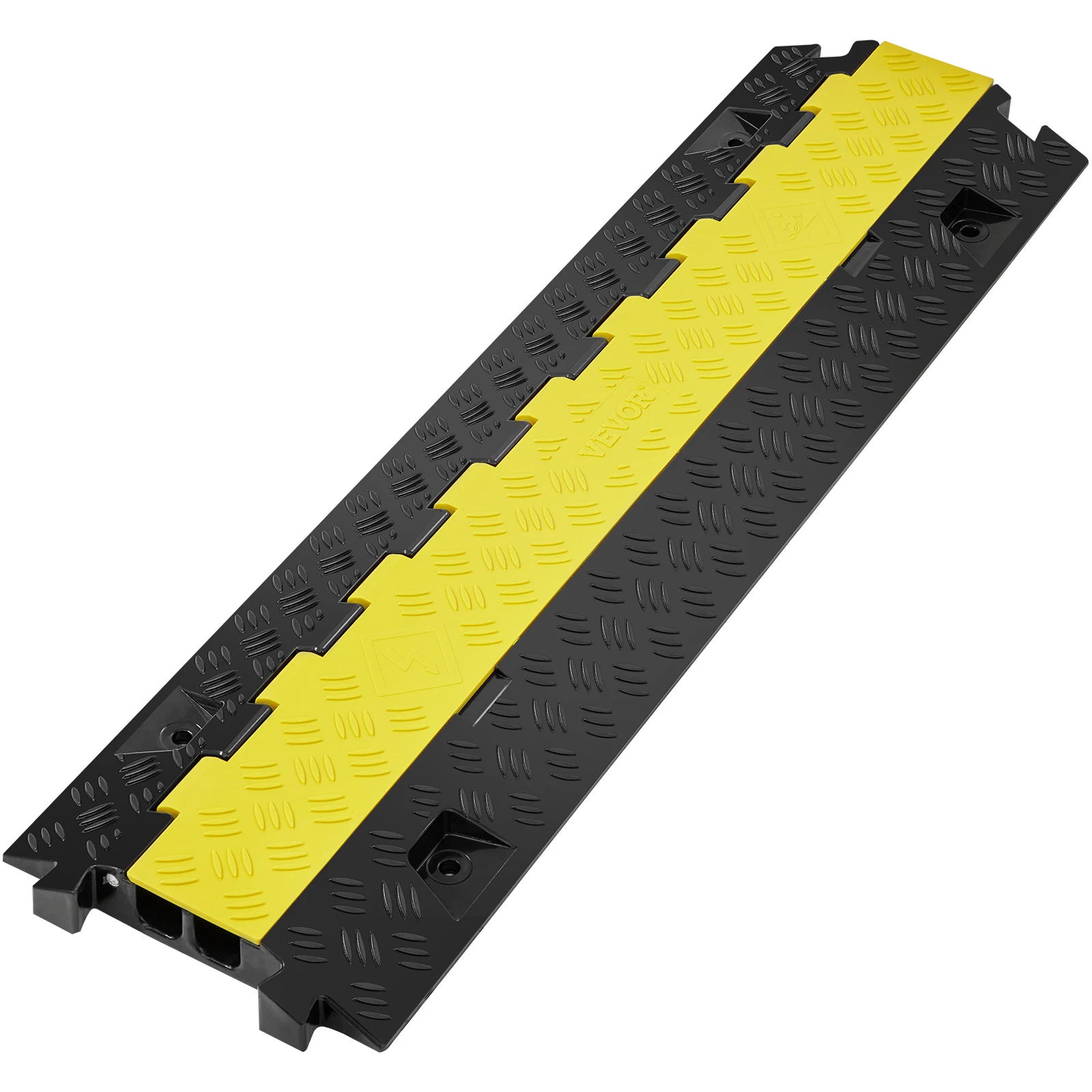 SucceBuy Cable Protector Ramp 5 PCS 2 Channel Heavy Duty Wire Cord Cover Ramp, TPR Flip-Open Top Cover Traffic Speed Bump