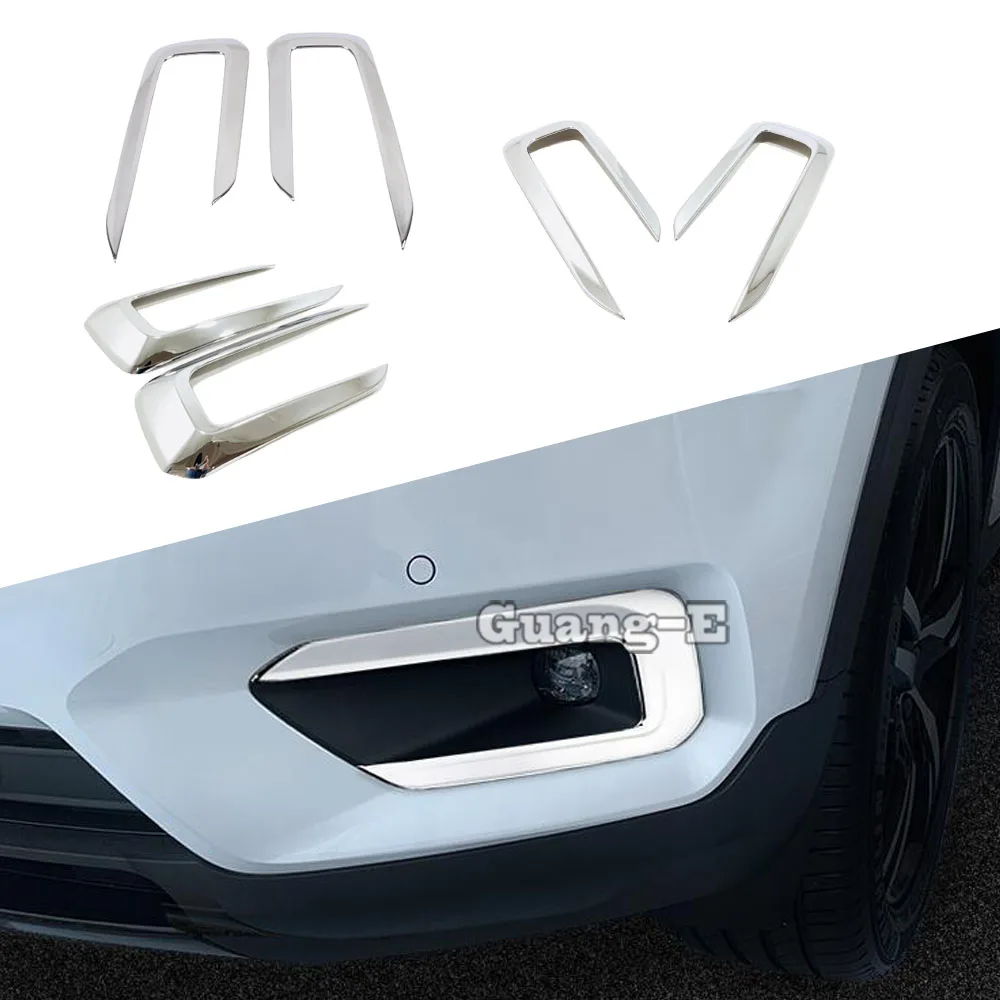 

For VOLVO XC40 2018 2019 2020 2021 2022 2023 Car Body Front Head Fog Light Lamp Eyebrow Frame Stick Accessories Cover Trim 2PCs