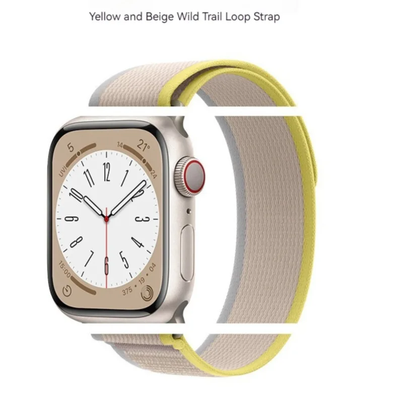 Suitable for iwatch Ultra 8 9 Series 38/40/41/42/44/45/49MM Outdoor Sports Trail Loop Velcro Double-layer Nylon Woven Strap Accessories_voghion.com