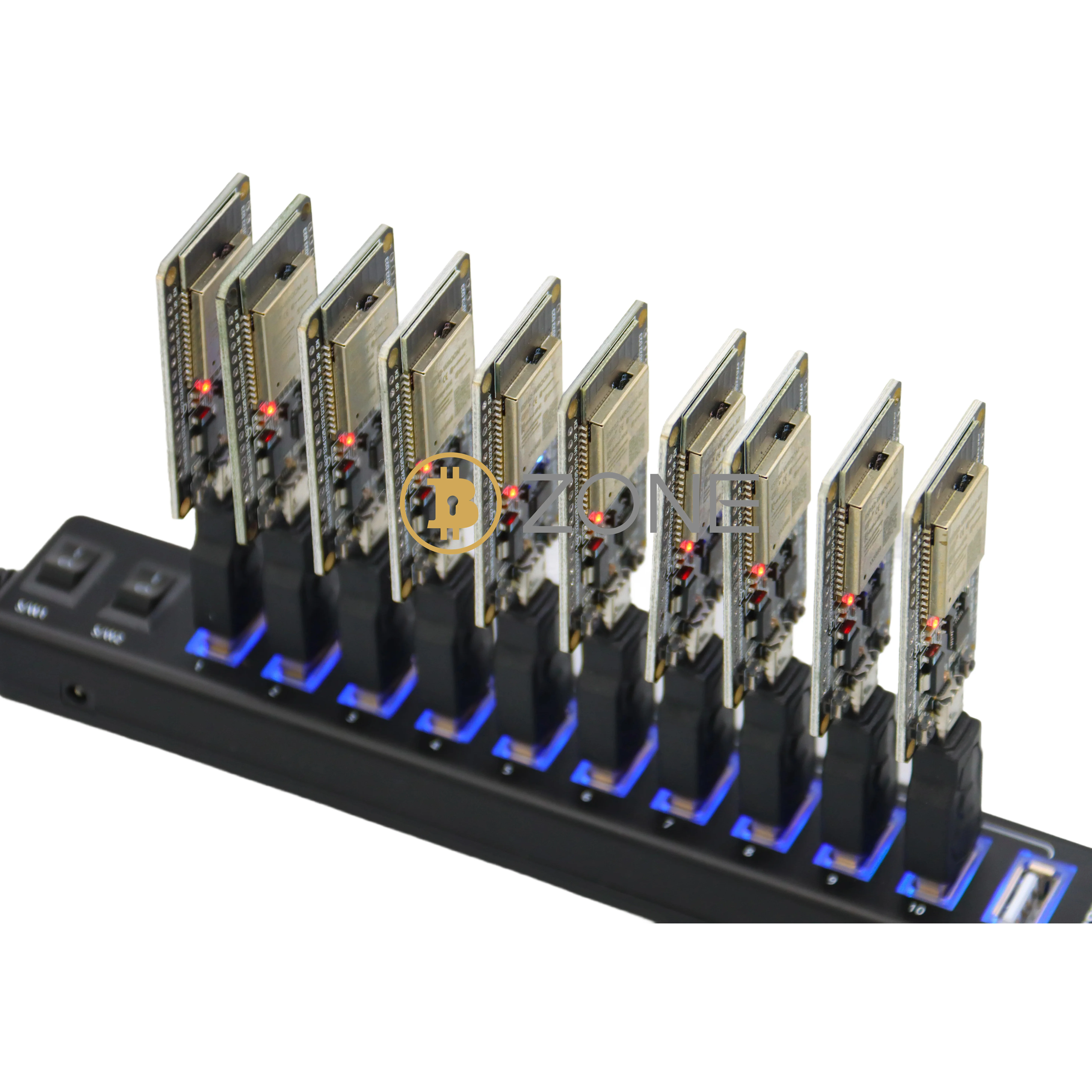 10PCS Bitcoin NerdMiner V2 55KH/S*10 Miner Hub BTC Lottery Miner Station With 20W 10 Port Solo Miner Charger Hub 550HK/S 5