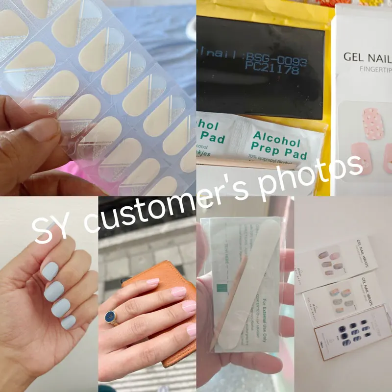 20tip Semi Cured Gel Nails Art Sliders Manicure UV LED Lamp Semi Cured Gel Design Nail Decals Waterproof Nail Sticker Decoration 2