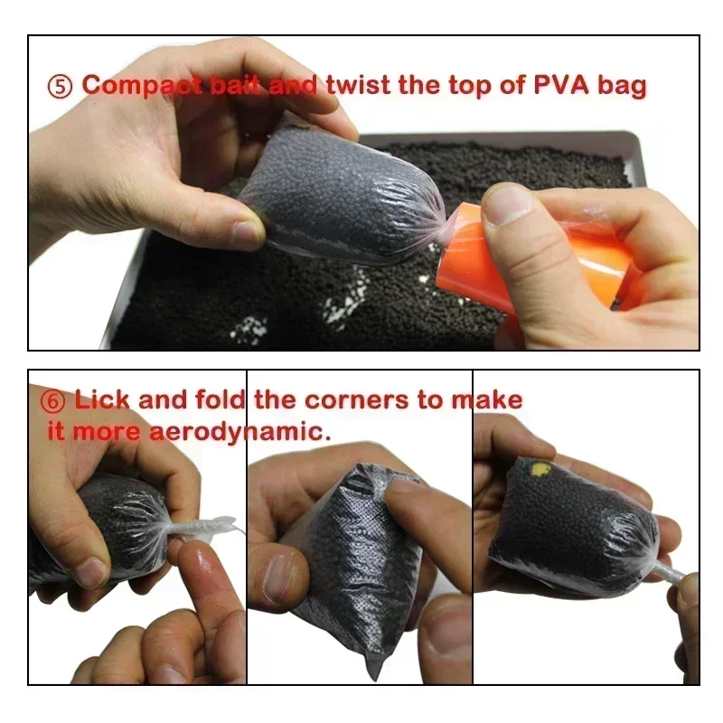 50pcs/lot PVA Water-soluble Bags for Carp Fishing Fast Dissolving  Environmental bait bag for carp fishing PVA Loader System - AliExpress