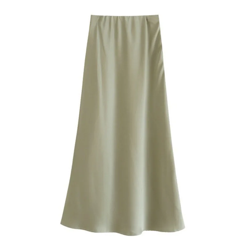 White Satin Skirt Midi Oblong Satin 2024 Office Women Formal Occasion Dresses High Quality Prom Party Silk Mermaid Maxi Dress