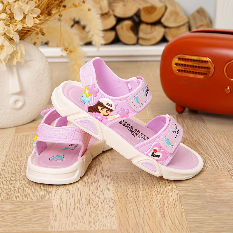 Trendy Cute Cartoon Open Toe Sandals For Girls, Breathable Lightweight Wear-resistant Sandals For Spring And Summer 3