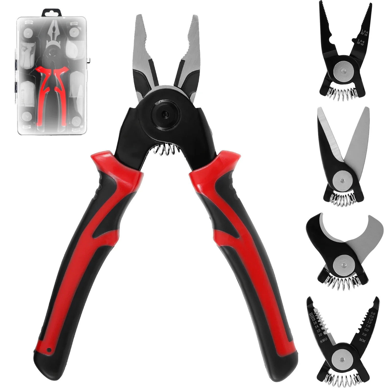 

Wire Stripper Heavy Duty 5 In 1 Wire Stripping Pliers Ergonomic Non-slip Wire Crimper Stripping Cutting Crimping Hand Tools