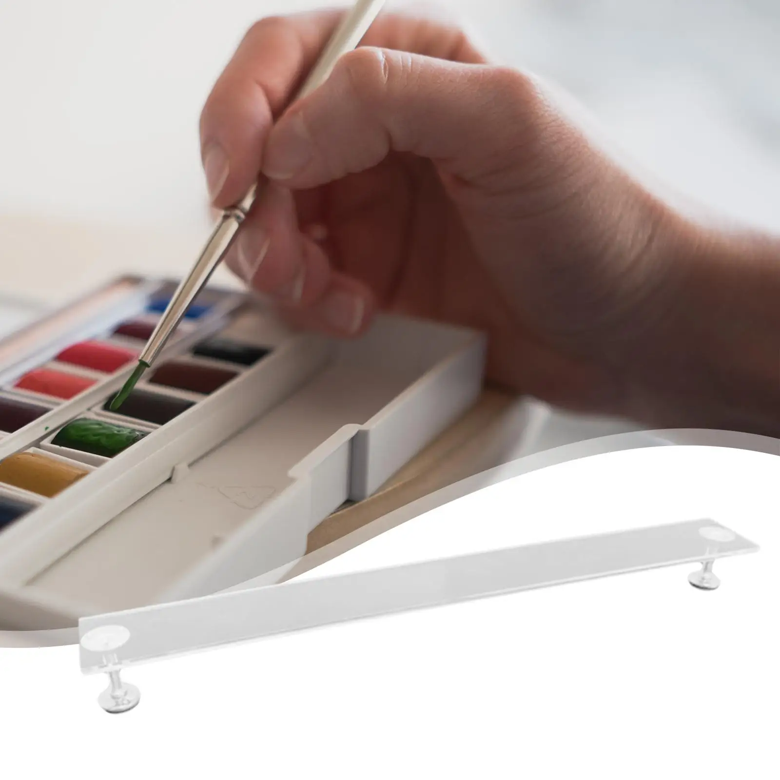 

Artist Leaning Bridge Acrylic Palm Rest Sketching Wrist Leaning Bridge Sturdy for Home Studio Clear Panel Hand Rest Artist Tool