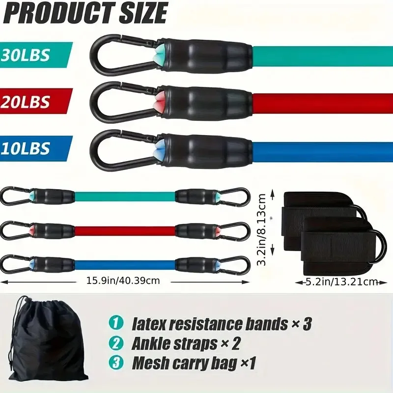 Correas Deportivas de Fitness con anillo D, punoos de soporte ajustable para tobillo, polea de entrenamiento de gimn