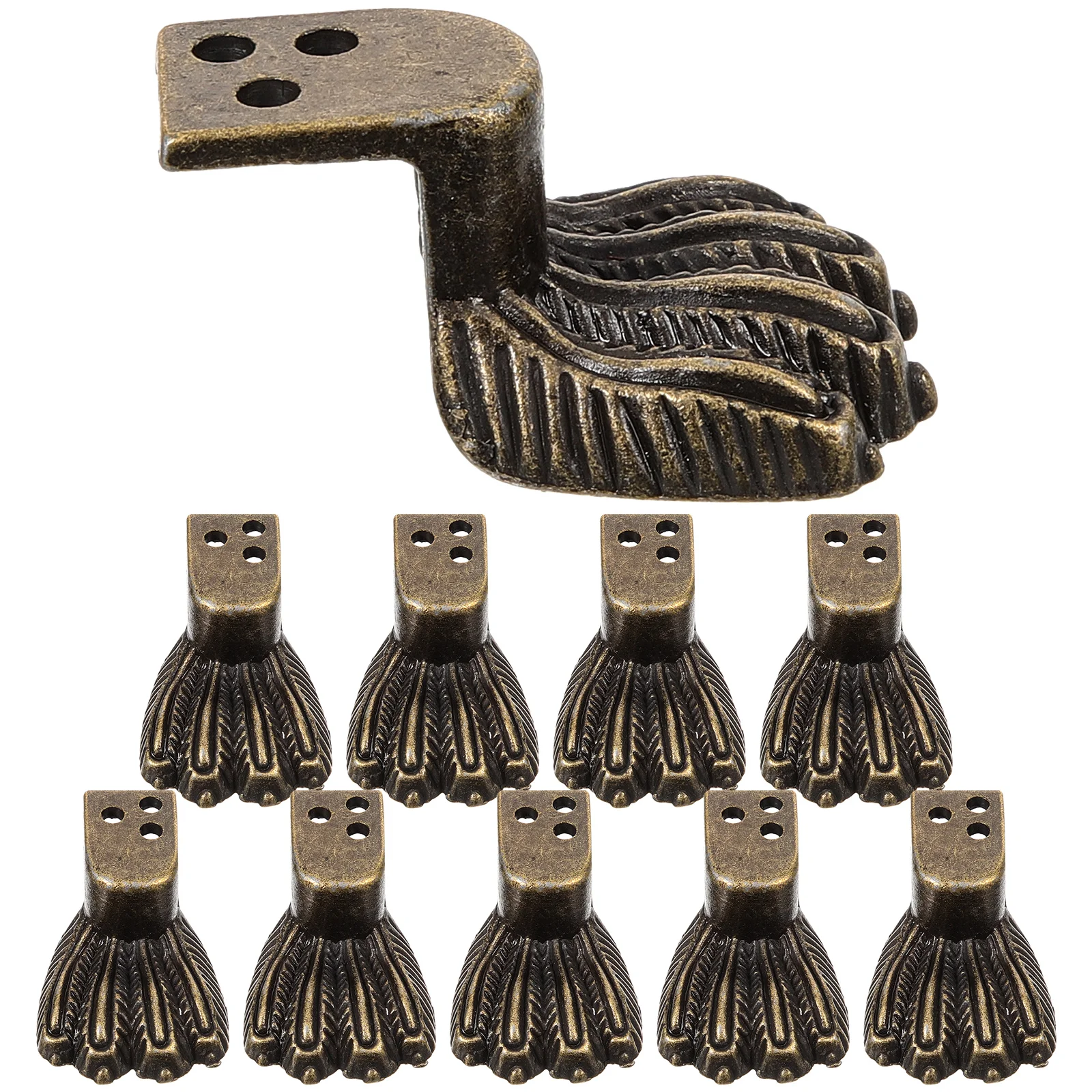 10 Pcs Tiger Sole Support Feet Legs for Vintage Wooden Cases Gift Decores Jewelry Chest Aluminum Alloy Tool