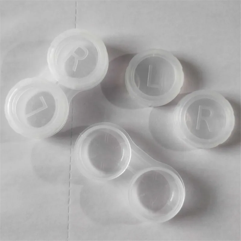 10pc Mini Contact Lens Case for Eyes Travel Kit Holder Glass Cosmetic Contact Lenses Case Box Container Travel Accessaries Black contact lens case