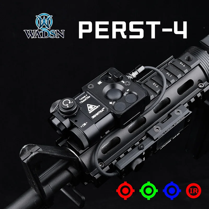 WADSN puntero láser Perst 4, táctico, rojo, verde, azul, IR, potente