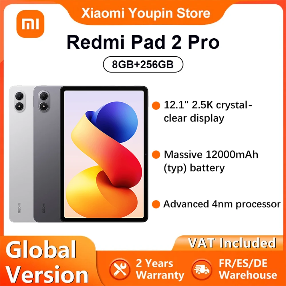 Xiaomi Redmi Pad 2 Pro WIFI Version Globale 12,1' 2,5K 120Hz Taux de Rafraîchissement Batterie 12000mAh Snapdragon ®   Plateforme mobile 7s Gen 4 1